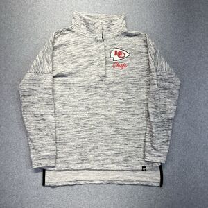 47 Brand Kansas City Chiefs Sweatshirt Women’s Small Heather Gray 1/4 Button